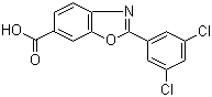 structure of CAS# 594839-88-0, 2-(3,5-二氯苯基)-6-苯并恶唑甲酸