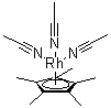 structure of CAS# 59738-27-1, Tris(acetonitrile)[(1,2,3,4,5-eta)-1,2,3,4,5-pentamethyl-2,4-cyclopentadien-1-yl]rhodium