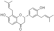 CAS # 59870-65-4, Glabrol, (2S)-2,3-Dihydro-7-hydroxy-2-[4-hydroxy-3-(3-methyl-2-buten-1-yl)phenyl]-8-(3-methyl-2-buten-1-yl)-4H-1-benzopyran-4-one