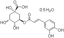 structure of CAS# 6001-76-9, 绿原酸半水合物