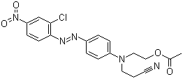 CAS 登录号：6021-61-0, 分散红 54, 2-[4-(2-氯-4-硝基苯基)偶氮]-N-(2-氰乙基)苯胺基]乙酸乙酯