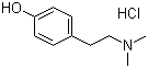 CAS # 6027-23-2, Hordenine hydrochloride, 2-(4-Hydroxyphenyl)-N,N'-dimethylethylamine hydrochloride, 4-[2-(Dimethylamino)ethyl]phenol hydrochloride