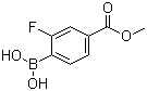 structure of CAS# 603122-84-5, 2-氟-4-甲氧基甲酰苯硼酸