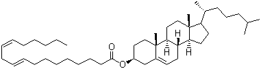 CAS # 604-33-1, Cholesteryl linoleate, Cholesteryl 9,12-octadecadienoate, 5-Cholesten-3beta-ol 3-linoleate, [(3S,8S,9S,10R,13R,14S,17R)-10,13-Dimethyl-17-[(2R)-6-methylheptan-2-yl]-2,3,4,7,8,9,11,12,14,15,16,17-dodecahydro-1H-cyclopenta[a]phenanthren-3-yl] (9Z,12Z)-octadeca-9,12-dienoate