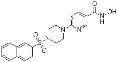 CAS # 604769-01-9, N-Hydroxy-2-[4-(2-naphthalenylsulfonyl)-1-piperazinyl]-5-pyrimidinecarboxamide, JNJ 16241199, R 306465