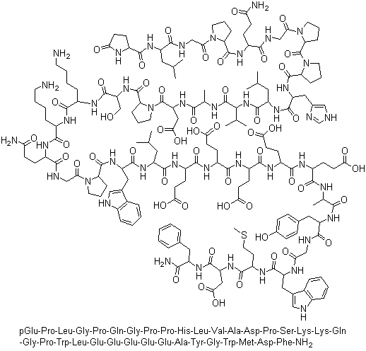 structure of CAS# 60675-77-6, 大胃泌素 I