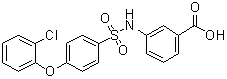 structure of CAS# 606944-47-2, 3-[[[4-(2-氯苯氧基)苯基]磺酰基]氨基]苯甲酸