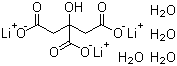 structure of CAS# 6080-58-6, 柠檬酸三锂盐四水合物