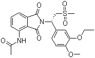 CAS 登录号：608141-41-9, Apremilast, (S)-2-[1-(3-乙氧基-4-甲氧基苯基)-2-甲磺酰基乙基]-4-乙酰基氨基异吲哚啉-1,3-二酮