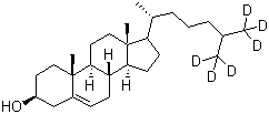 structure of CAS# 60816-17-3, 胆固醇-26,26,26,27,27,27-D6