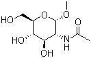 structure of CAS# 6082-04-8, 甲基 2-乙酰氨基-2-脱氧-alpha-D-吡喃葡萄糖苷