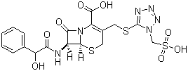 CAS # 61270-58-4, Cefonicid, (7R)-7-(2-Hydroxy-2-phenylacetylamino)-6-oxo-3-{[1-(sulfomethyl)(1,2,3,4-tetraazol-5-ylthio)]methyl}-2H,7H,7aH-azetidino[2,1-b]1,3-thiazine-4-carboxylic acid