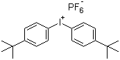 CAS 登录号：61358-25-6, 双(4-叔丁基苯)碘鎓六氟磷酸盐, 二叔丁基苯碘鎓六氟磷酸盐
