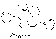 structure of CAS# 61478-28-2, (2S,4S)-4-二苯基膦-2-(二苯基膦甲基)-N-叔丁氧羰基-吡咯烷