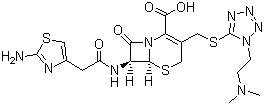 CAS # 61622-34-2, Cefotiam, 8-[2-(2-Amino-1,3-thiazol-4-yl)acetyl]amino-4-[[1-(2-dimethylaminoethyl)tetrazol-5-yl]sulfanylmethyl]-7-oxo-2-thia-6-azabicyclo[4.2.0]oct-4-ene-5-carboxylic acid
