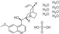 structure of CAS# 6183-68-2, 奎宁硫酸盐七水合物