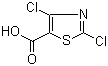 structure of CAS# 62019-56-1, 2,4-Dichloro-5-thiazolecarboxylic acid