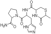 CAS # 62305-91-3, Montirelin, 6-Methyl-5-oxo-3-thiomorpholinecarbonyl-L-histidyl-L-prolinamide