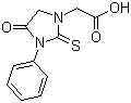 structure of CAS# 62609-86-3, 4-氧代-3-苯基-2-硫酮咪唑烷-1-乙酸