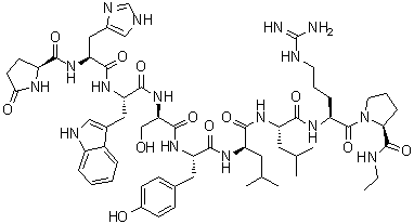 CAS 登录号：62621-13-0, 4-D-丝氨酸-6-D-亮氨酸-9-(N-乙基-L-脯氨酰胺)-10-去甘氨酰胺-促黄体激素-释放因子 (猪)