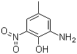 CAS 登录号：6265-07-2, 2-氨基-4-甲基-6-硝基苯酚