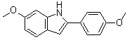 CAS # 62655-56-5, 6-Methoxy-2-(4-methoxyphenyl)indole, 6-Methoxy-2-(4-methoxyphenyl)-1H-indole, 2-(4-Methoxyphenyl)-6-methoxyindole