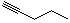 1-Pentyne molecular structure (CAS 627-19-0)