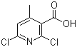 structure of CAS# 62774-90-7, 2,6-二氯-4-甲基-3-吡啶甲酸