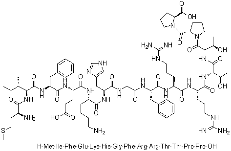 CAS # 628273-73-4, L-Methionyl-L-isoleucyl-L-phenylalanyl-L-alpha-glutamyl-L-lysyl-L-histidylglycyl-L-phenylalanyl-L-arginyl-L-arginyl-L-threonyl-L-threonyl-L-prolyl-L-proline