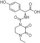 (2R)-2-[(4-Ethyl-2,3-dioxopiperazinyl)carbonylamino]-2-(4-hydroxyphenyl)acetic acid molecular structure (CAS 62893-24-7)