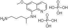 CAS 登录号：63-45-6, 磷酸伯安喹, N4-(6-甲氧基-8-喹啉基)-1-戊二胺二磷酸盐
