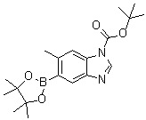 structure of CAS# 631912-39-5, 6-甲基-5-(4,4,5,5-四甲基-1,3,2-二氧硼杂环戊烷-2-基)-1H-苯并咪唑-1-羧酸叔丁酯
