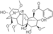 CAS # 63238-67-5, Benzoylmesaconine, 8-Deacetylmesaconitine, 14-O-Benzoylmesaconine, Mesaconine 14-benzoate, O8-Deacetylmesaconitine, (1alpha,3alpha,6alpha,14alpha,15alpha,16beta)-1,6,16-Trimethoxy-4-(methoxymethyl)-20-methylaconitane-3,8,13,14,15-pentol 14-benzoate