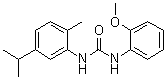 CAS 登录号：6341-37-3, N-(2-甲氧基苯基)-N'-[2-甲基-5-(1-甲基乙基)苯基]脲