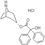 structure of CAS# 63516-30-3, alpha-羟基-alpha-苯基苯乙酸 (3-内型)-8-氮杂双环[3.2.1]辛-3-基酯盐酸盐