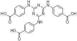 structure of CAS# 63557-10-8, 2,4,6-Tris[(p-carboxyphenyl)amino]-1,3,5-triazine