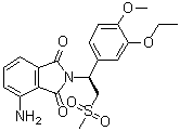 CAS 登录号：635705-72-5, 4-氨基-2-[(1S)-1-(3-乙氧基-4-甲氧基苯基)-2-(甲基磺酰基)乙基]-1H-异吲哚-1,3(2H)-二酮