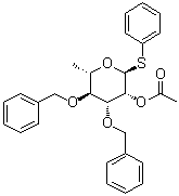 CAS # 636559-71-2, Phenyl 6-deoxy-3,4-bis-O-(phenylmethyl)-1-thio-alpha-L-mannopyranoside acetate