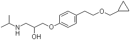 CAS # 63659-18-7, Betaxolol, 1-[4-[2-(Cyclopropylmethoxy)ethyl]phenoxy]-3-(propan-2-ylamino)propan-2-ol