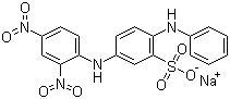 CAS 登录号：6373-74-6, 酸性橙 3, 2-苯胺基-5-[(2,4-二硝基苯基)氨基]苯磺酸钠
