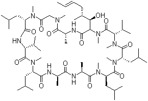 CAS # 63775-95-1, Cyclosporin B, Cyclo[L-alanyl-D-alanyl-N-methyl-L-leucyl-N-methyl-L-leucyl-N-methyl-L-valyl-3-hydroxy-N,4-dimethyl-L-2-amino-6-octenoyl-L-alanyl-N-methylglycyl-N-methyl-L-leucyl-L-valyl-N-methyl-L-leucyl]