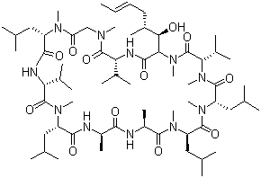 CAS 登录号：63775-96-2, 环孢菌素 D, 环[L-丙氨酰-D-丙氨酰-N-甲基-L-亮氨酰-N-甲基-L-亮氨酰-N-甲基-L-缬氨酰-3-羟基-N,4-二甲基-L-2-氨基-6-辛烯酰-L-缬氨酰-N-甲基甘氨酰-N-甲基-L-亮氨酰-L-缬氨酰-N-甲基-L-亮氨酰]