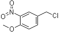 CAS # 6378-19-4, 3-Nitro-4-methoxybenzyl chloride, 4-(Chloromethyl)-1-(methyloxy)-2-nitrobenzene, 4-Methoxy-3-nitrobenzyl chloride, NSC 19935