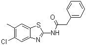structure of CAS# 639052-78-1, N-(5-氯-6-甲基-2-苯并噻唑基)苯乙酰胺