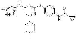 structure of CAS# 639089-54-6, Tozasertib