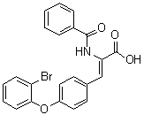 CAS 登录号：639517-90-1, (2Z)-2-(苯甲酰基氨基)-3-[4-(2-溴苯氧基)苯基]-2-丙烯酸