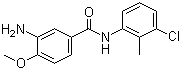 structure of CAS# 63969-05-1, 3-Amino-4-methoxy-(3'-chloro-2'-methyl)benzanilide