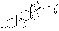 structure of CAS# 640-87-9, 17-羟基-21-乙酰氧基孕酮