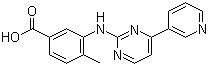 structure of CAS# 641569-94-0, 4-甲基-3-[[4-(3-吡啶基)-2-嘧啶基]氨基]苯甲酸