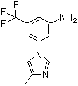 structure of CAS# 641571-11-1, 3-(4-甲基-1H-咪唑-1-基)-5-(三氟甲基)苯胺